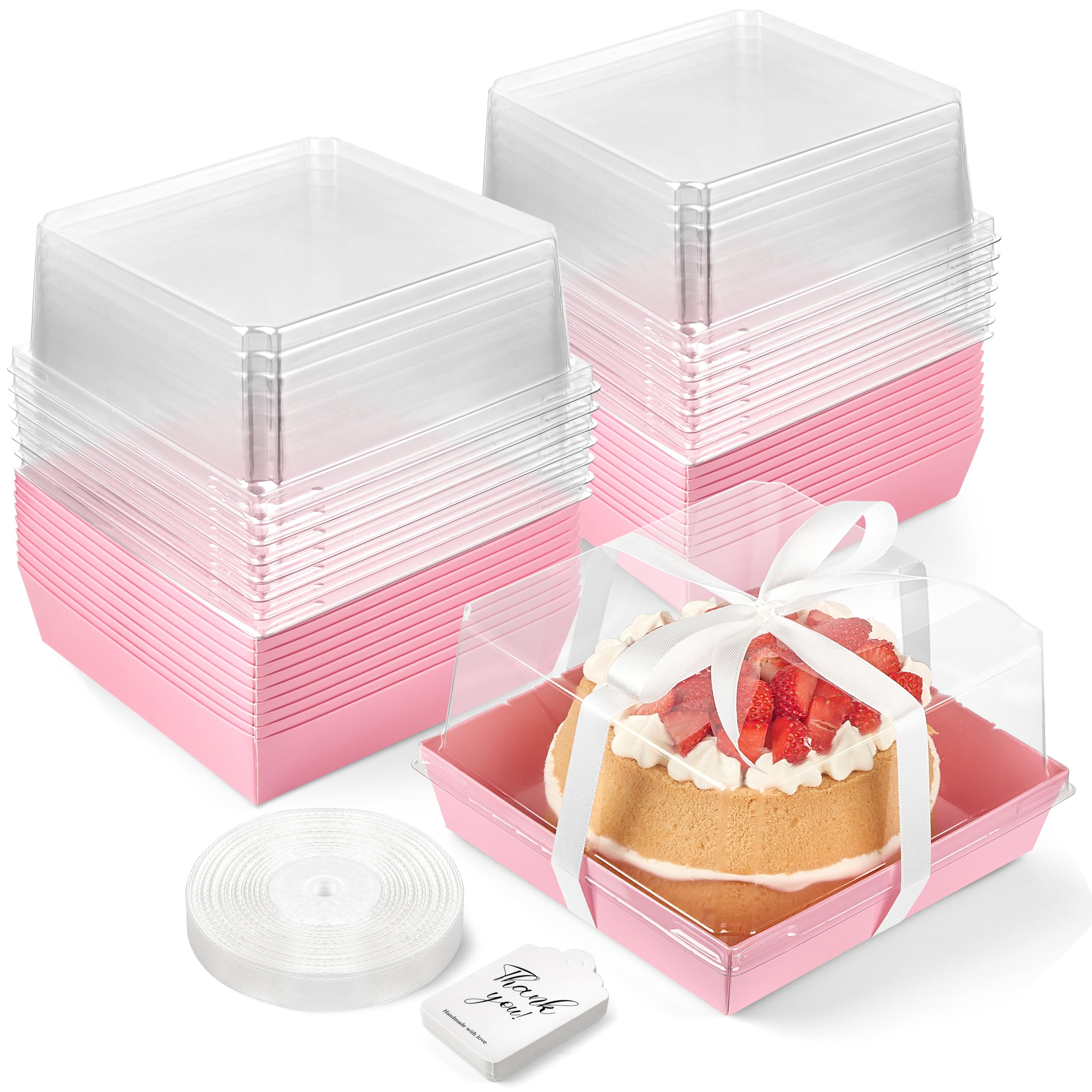 Amazon.co.jp: ZORRITA ペーパーケーキボックス 透明な蓋付き、7インチ